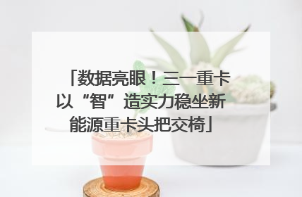 数据亮眼！三一重卡以“智”造实力稳坐新能源重卡头把交椅