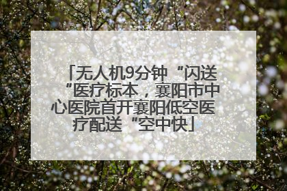 无人机9分钟“闪送“医疗标本，襄阳市中心医院首开襄阳低空医疗配送“空中快