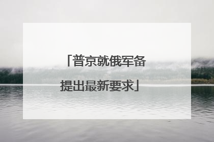 普京就俄军备提出最新要求
