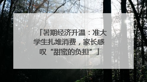 暑期经济升温：准大学生扎堆消费，家长感叹“甜蜜的负担”