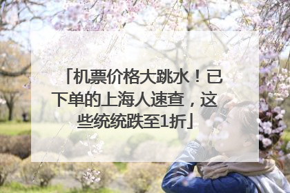 机票价格大跳水！已下单的上海人速查，这些统统跌至1折