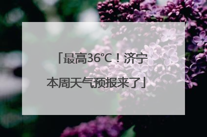 最高36℃！济宁本周天气预报来了