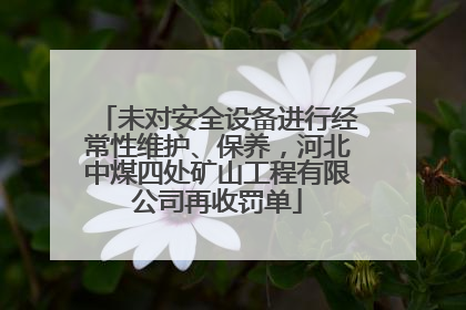未对安全设备进行经常性维护、保养，河北中煤四处矿山工程有限公司再收罚单