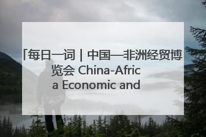 每日一词｜中国—非洲经贸博览会 China-Africa Economic and Trade Expo