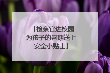 检察官进校园 为孩子的暑期送上安全小贴士