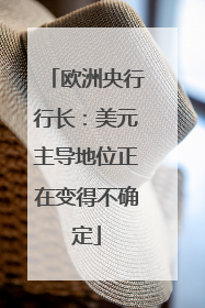 欧洲央行行长：美元主导地位正在变得不确定