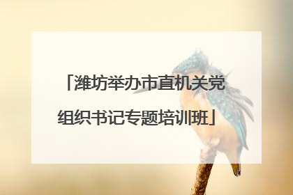 潍坊举办市直机关党组织书记专题培训班