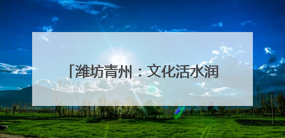 潍坊青州：文化活水润沃土 乡村振兴谱新篇