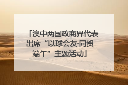 澳中两国政商界代表出席“以球会友·同贺端午”主题活动