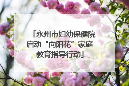 永州市妇幼保健院启动“向阳花”家庭教育指导行动