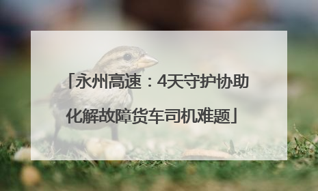 永州高速：4天守护协助 化解故障货车司机难题