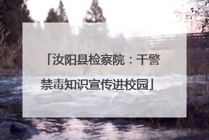 汝阳县检察院：干警禁毒知识宣传进校园