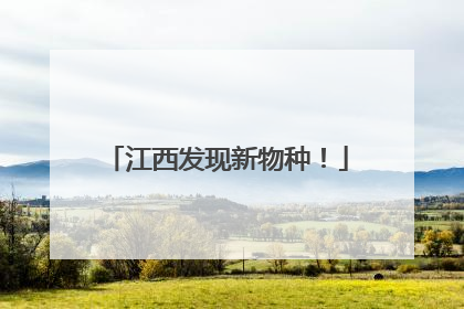 江西发现新物种！