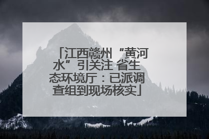 江西赣州“黄河水”引关注 省生态环境厅：已派调查组到现场核实