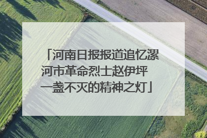 河南日报报道追忆漯河市革命烈士赵伊坪 一盏不灭的精神之灯