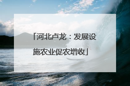 河北卢龙：发展设施农业促农增收