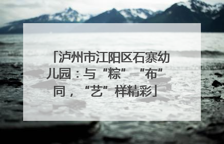 泸州市江阳区石寨幼儿园：与“粽”“布”同，“艺”样精彩