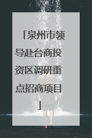 泉州市领导赴台商投资区调研重点招商项目
