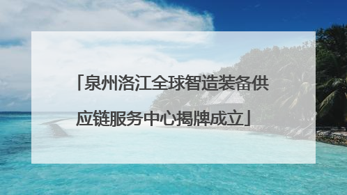 泉州洛江全球智造装备供应链服务中心揭牌成立