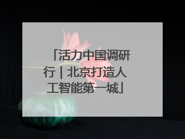 活力中国调研行｜北京打造人工智能第一城