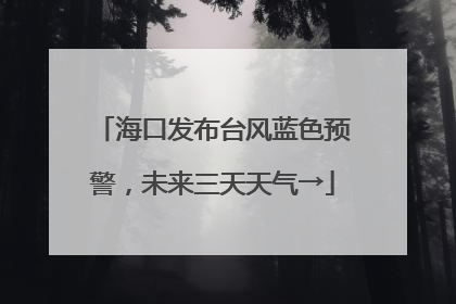 海口发布台风蓝色预警，未来三天天气→