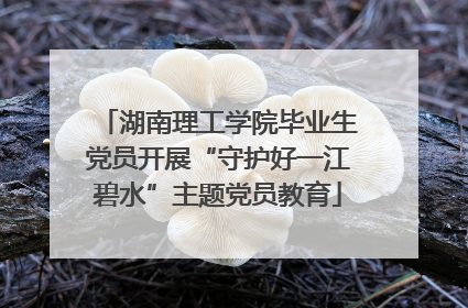 湖南理工学院毕业生党员开展“守护好一江碧水”主题党员教育