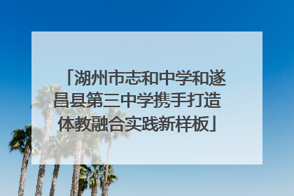 湖州市志和中学和遂昌县第三中学携手打造体教融合实践新样板