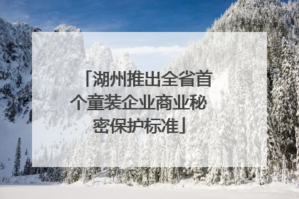 湖州推出全省首个童装企业商业秘密保护标准