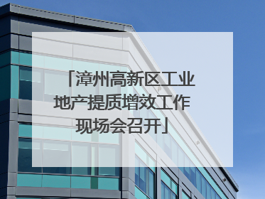 漳州高新区工业地产提质增效工作现场会召开