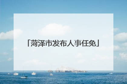 菏泽市发布人事任免