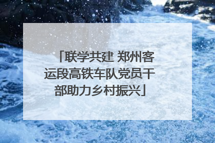 联学共建 郑州客运段高铁车队党员干部助力乡村振兴