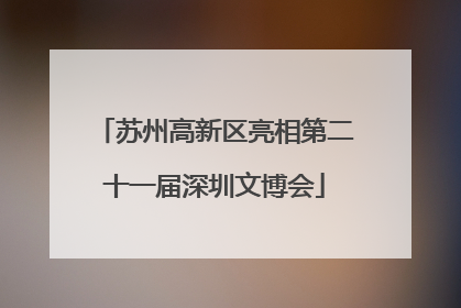 苏州高新区亮相第二十一届深圳文博会