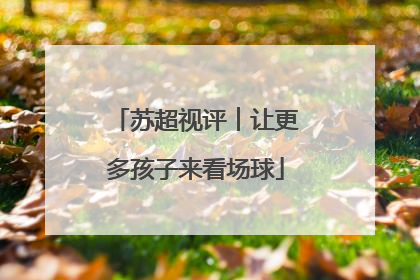 苏超视评︱让更多孩子来看场球