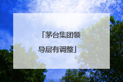 茅台集团领导层有调整