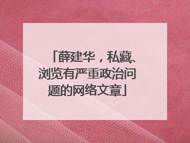 薛建华，私藏、浏览有严重政治问题的网络文章