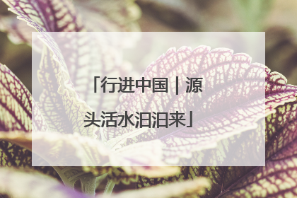 行进中国｜源头活水汩汩来