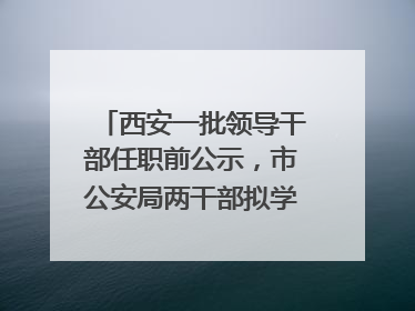 西安一批领导干部任职前公示，市公安局两干部拟学历破格提拔