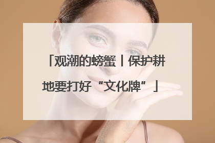 观潮的螃蟹丨保护耕地要打好“文化牌”