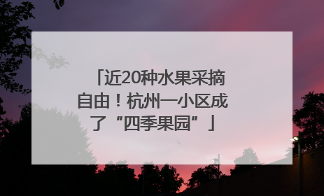 近20种水果采摘自由！杭州一小区成了“四季果园”