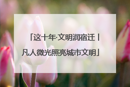 这十年·文明润宿迁丨凡人微光照亮城市文明