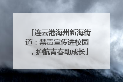 连云港海州新海街道：禁毒宣传进校园，护航青春助成长