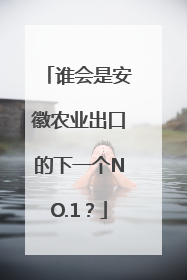 谁会是安徽农业出口的下一个NO.1？
