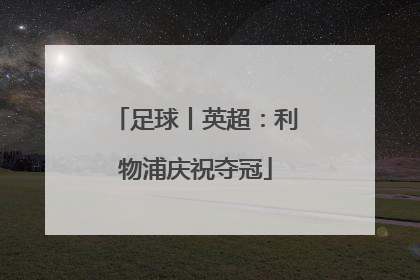 足球丨英超：利物浦庆祝夺冠