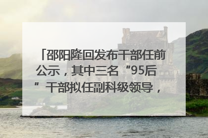 邵阳隆回发布干部任前公示，其中三名“95后”干部拟任副科级领导，均系硕士选调生