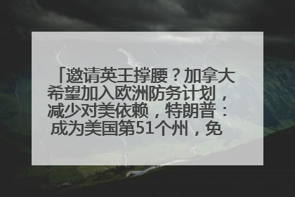 邀请英王撑腰？加拿大希望加入欧洲防务计划，减少对美依赖，特朗普：成为美国第51个州，免费用“金穹”