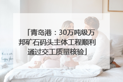 青岛港：30万吨级万邦矿石码头主体工程顺利通过交工质量核验