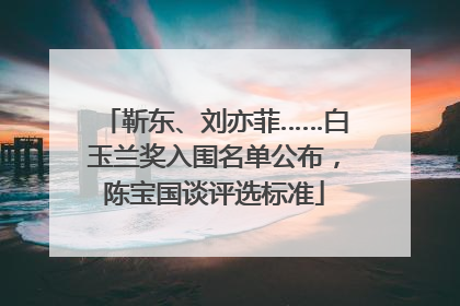 靳东、刘亦菲……白玉兰奖入围名单公布，陈宝国谈评选标准