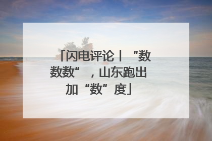 闪电评论丨“数数数”，山东跑出加“数”度