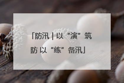 防汛｜以“演”筑防 以“练”备汛