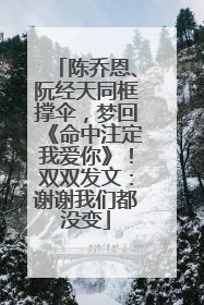 陈乔恩、阮经天同框撑伞，梦回《命中注定我爱你》！双双发文：谢谢我们都没变